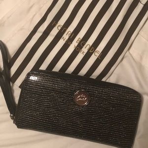 Henri Bendel black and silver wallet